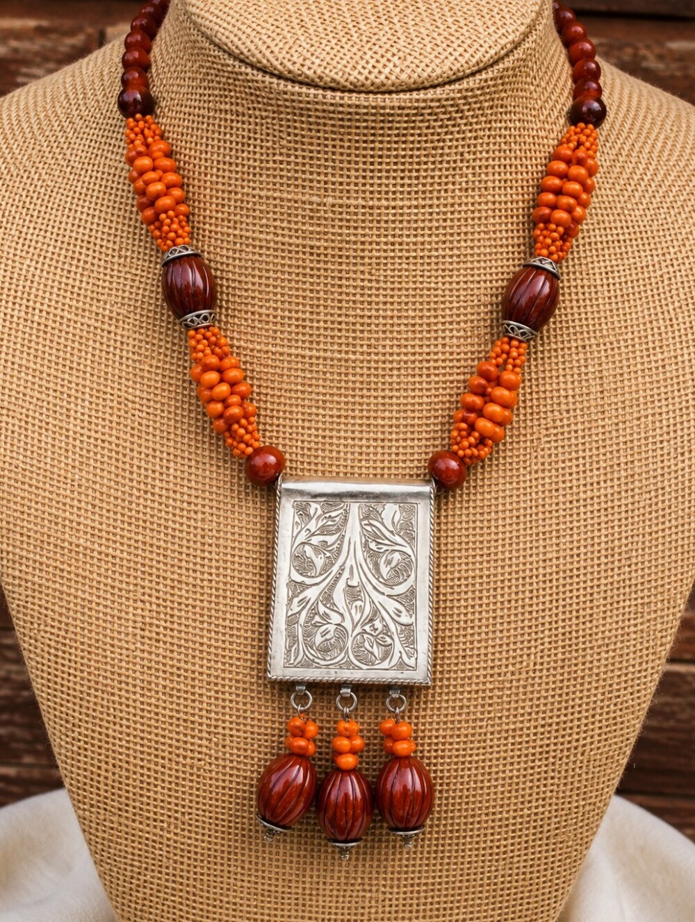 Vintage Seed Bead Boho 80's Necklace‎